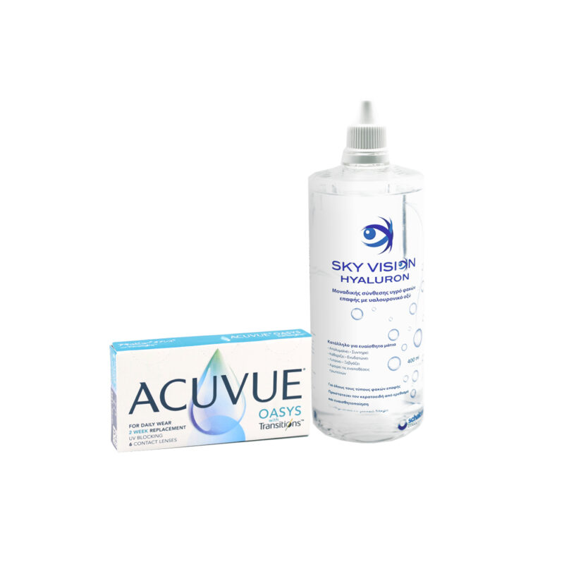 Acuvue Oasys with Transitions Μυωπίας 6τεμ +Sky Vision 400ml
