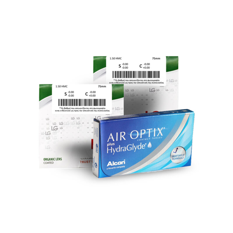 Air Optix Hydraglyde 6pk + 2τμχ Οργανικοί Φακοί 1.56 HMC