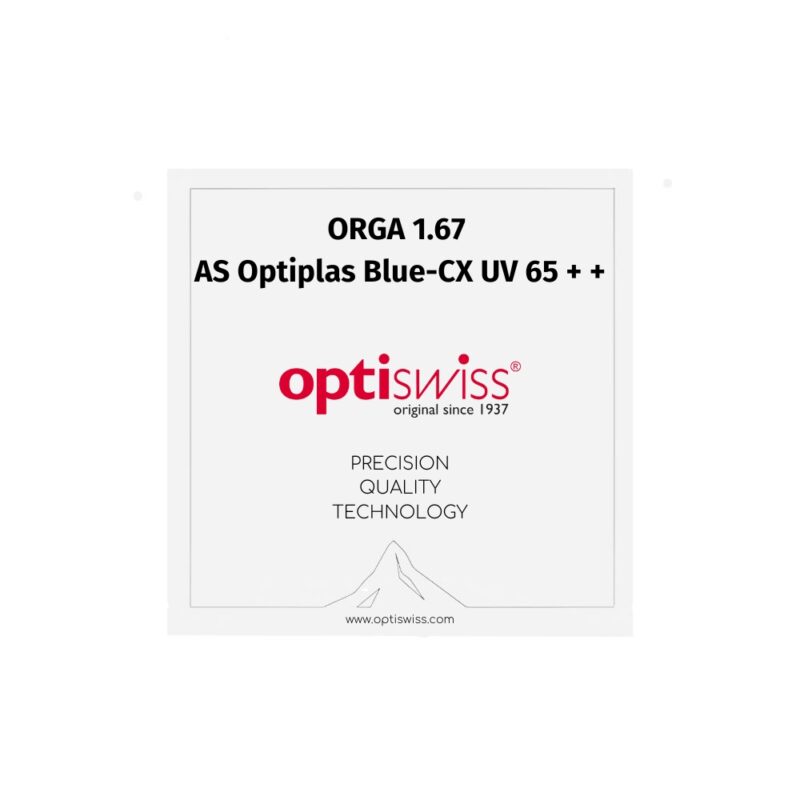 ORGA 1.67 AS Optiplas Blue-CX UV 65 + +