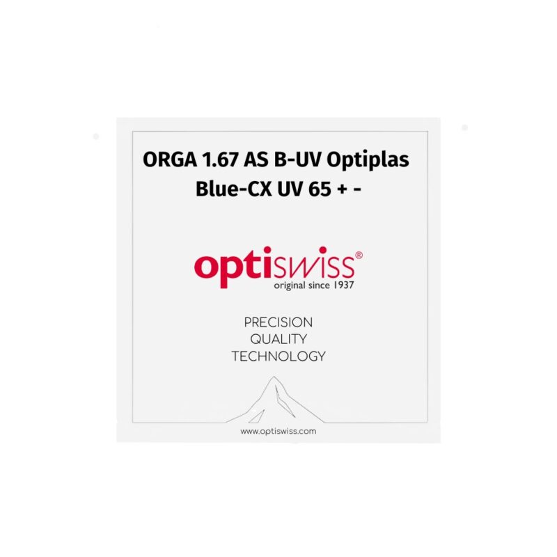 ORGA 1.67 AS B-UV Optiplas Blue-CX UV 65 + -