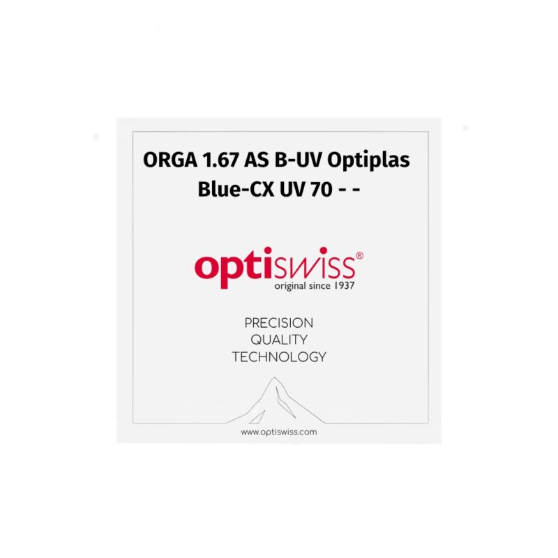 ORGA 1.67 AS B-UV Optiplas Blue-CX UV 70 - -
